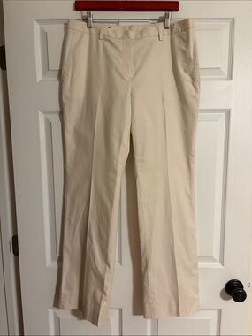 Brooks Brothers Advantage Chino Tailored Crease Pants Cream Khaki Size 12